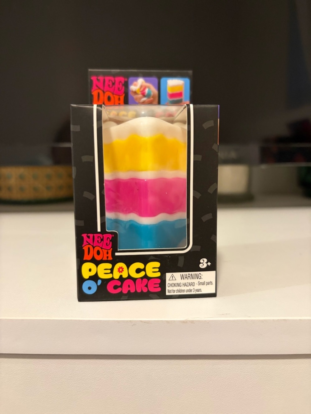 Needoh Peace O' Cake Squishy - Yellow Pink Blue